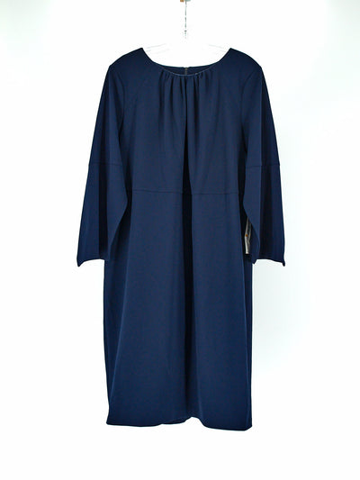 calvin klein navy blue dresses Calvin Klein Bell-Sleeve Sheath Dress